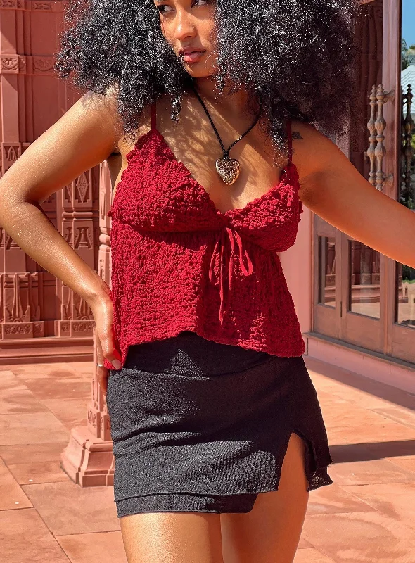 Kellan Top Red Minimalist Women's Casual