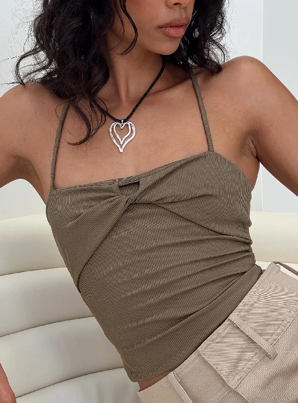 Karius Top Brown Artistic Women's Hand - painted