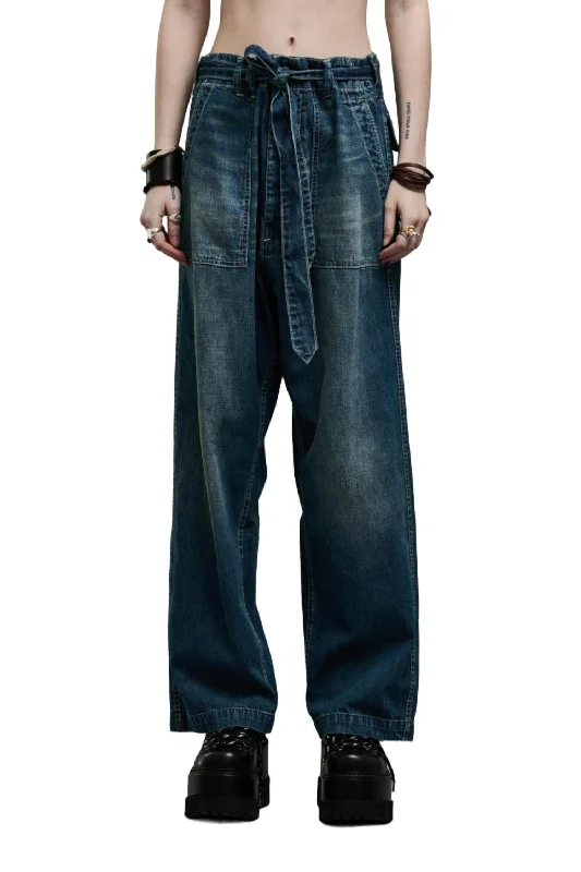 Belted Venti Utility Pant In Windsor Blue