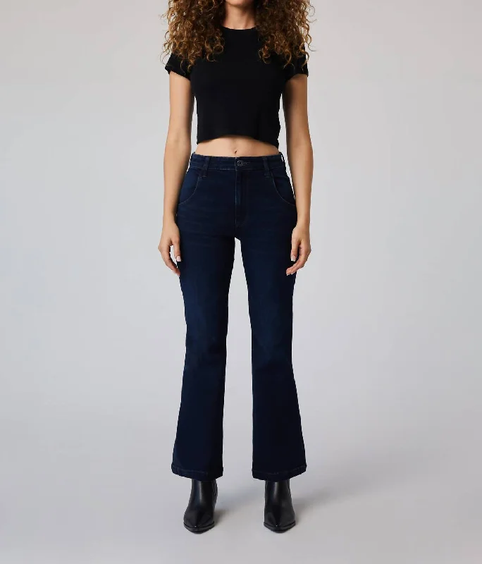 Grant High Rise Trouser Flare Jean In Dark Moore Refined Women's Hand - crafted