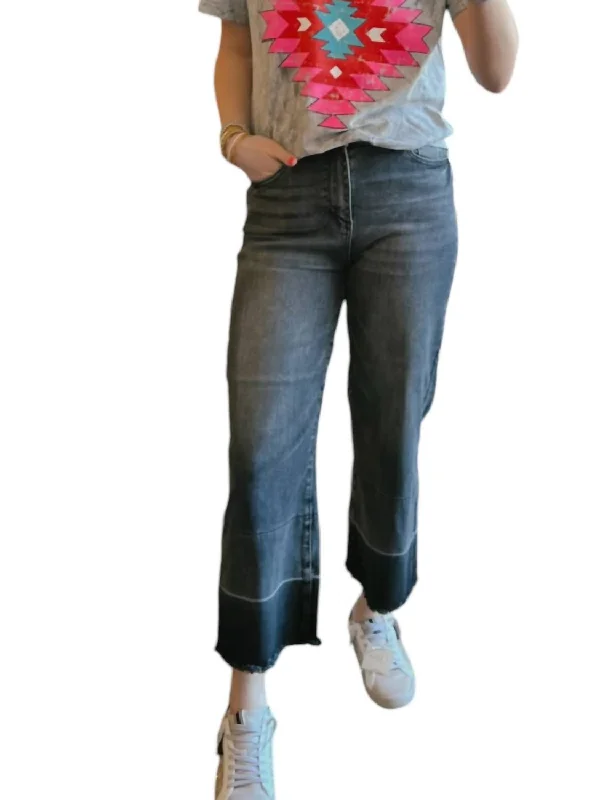 Women's Crop Jeans In Grey garde