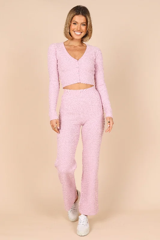 Freyja Knitted Cardi Set - Pink