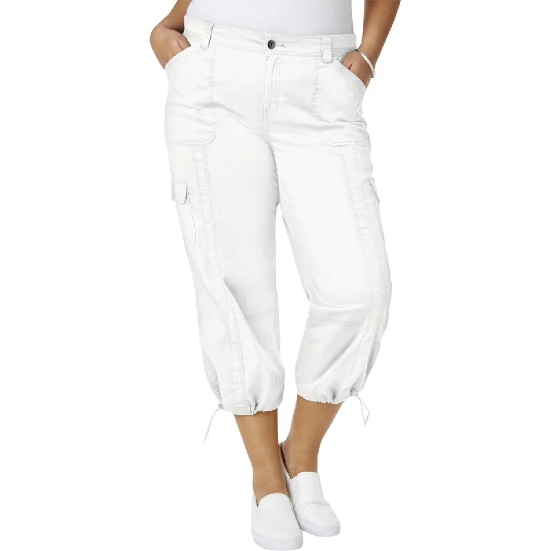 Plus Womens Cargo Casual Capri Pants