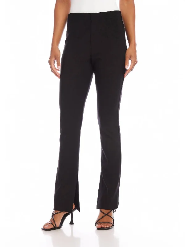 Side Slit Bootcut Pants In Black Monochromatic All - in - one