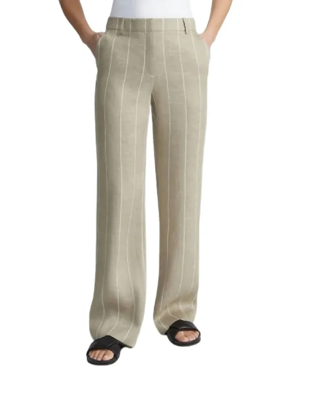 Stripe Linen Gates Pants In Quarry Multi