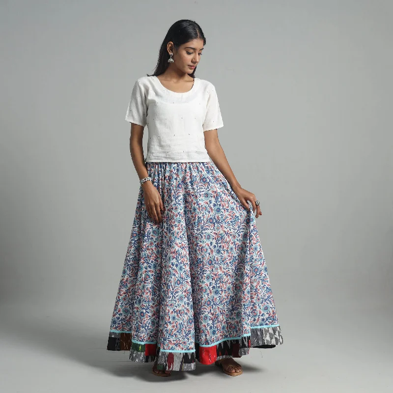 Multicolor - Sanganeri Block Print Cotton Long Skirt 07