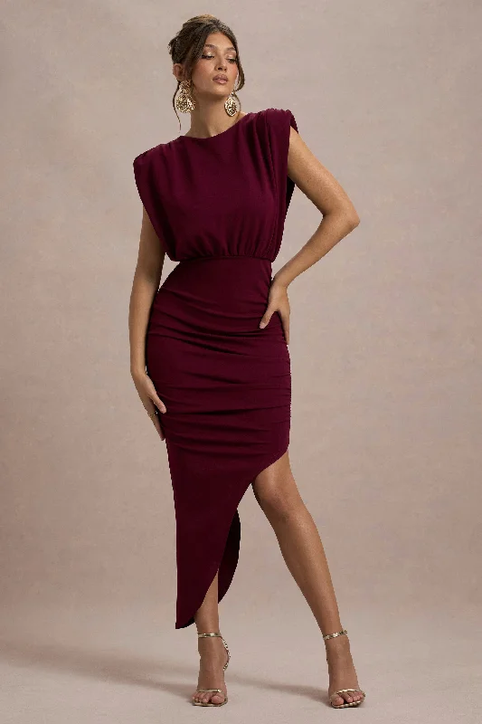 Jennifer | Port Sleeveless Maxi Dress With Asymmetric Hem