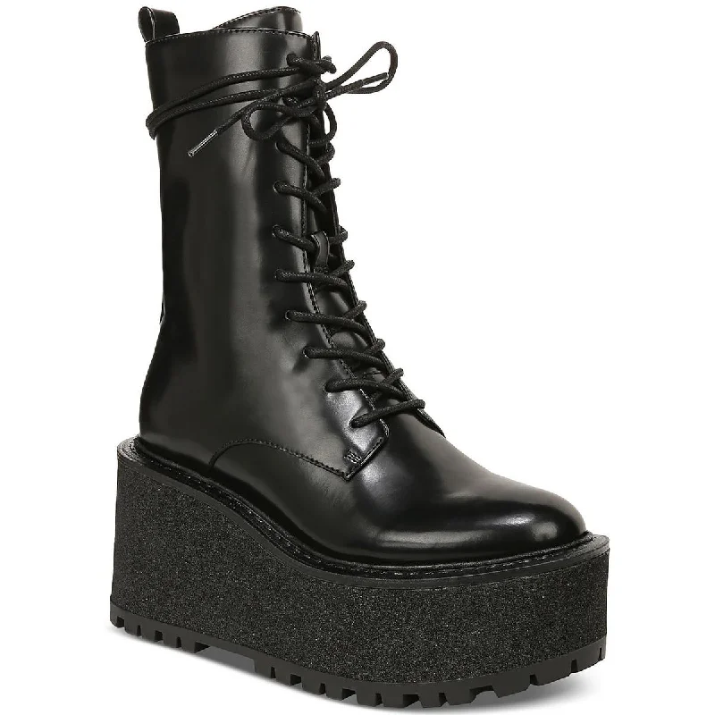 Circus Womens SLATER Faux Leather Casual Combat & Lace-up Boots