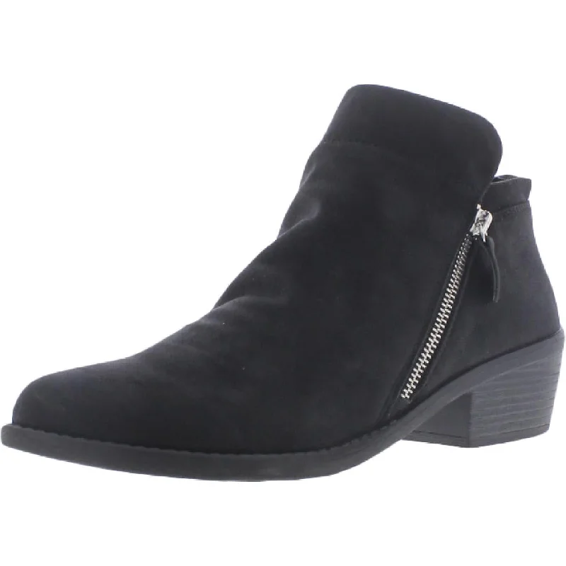 Easy Street Womens Gusto Faux Suede Block Heel Ankle Boots