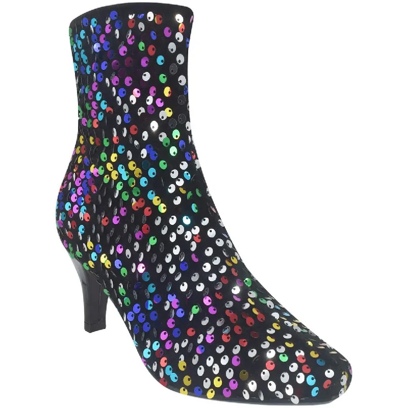 Impo Womens Naja Sequin Sequined Zip Up Ankle Boots