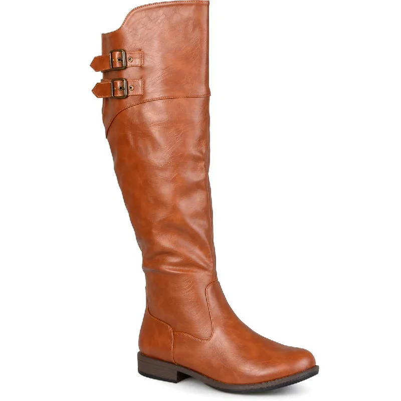 Journee Collection Womens Tori Wide Calf Leather Wide Calf Knee-High Boots