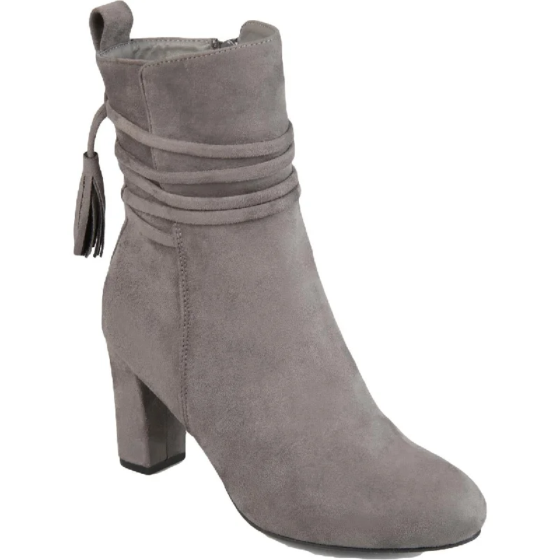 Journee Collection Womens Zuri Tassel Block Heel Ankle Boots