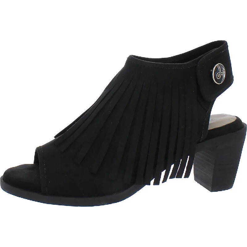 Lindsay Phillips Womens Ansley Fringe Open Toe Ankle Boots