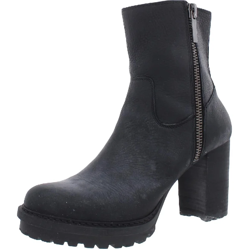 Lucky Brand Womens Bajax Leather Almond Toe Booties