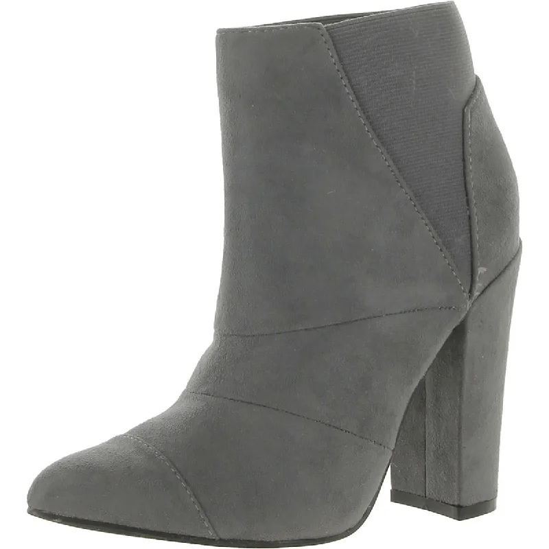 Michael Antonio Womens Faux Suede Pointed Toe Ankle Boots