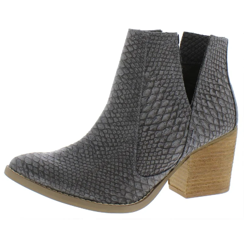 Not Rated Womens Tarim Snake Print Pointed Toe Booties