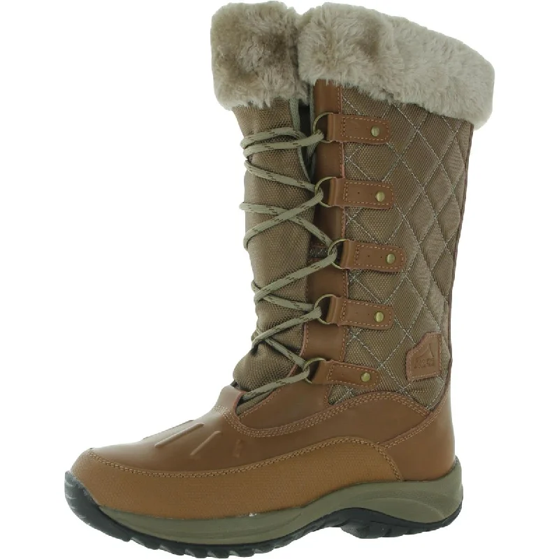 Pacific Mountain Womens Whiteout Leather Snow Boots