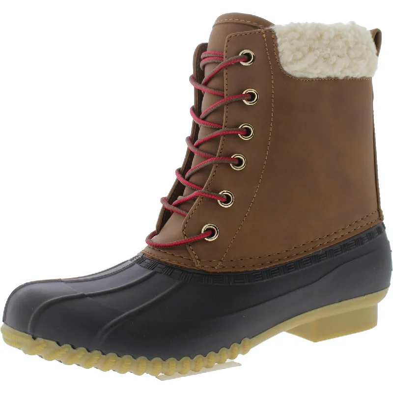 Tommy Hilfiger Womens Russels Faux Leather Warm Winter & Snow Boots