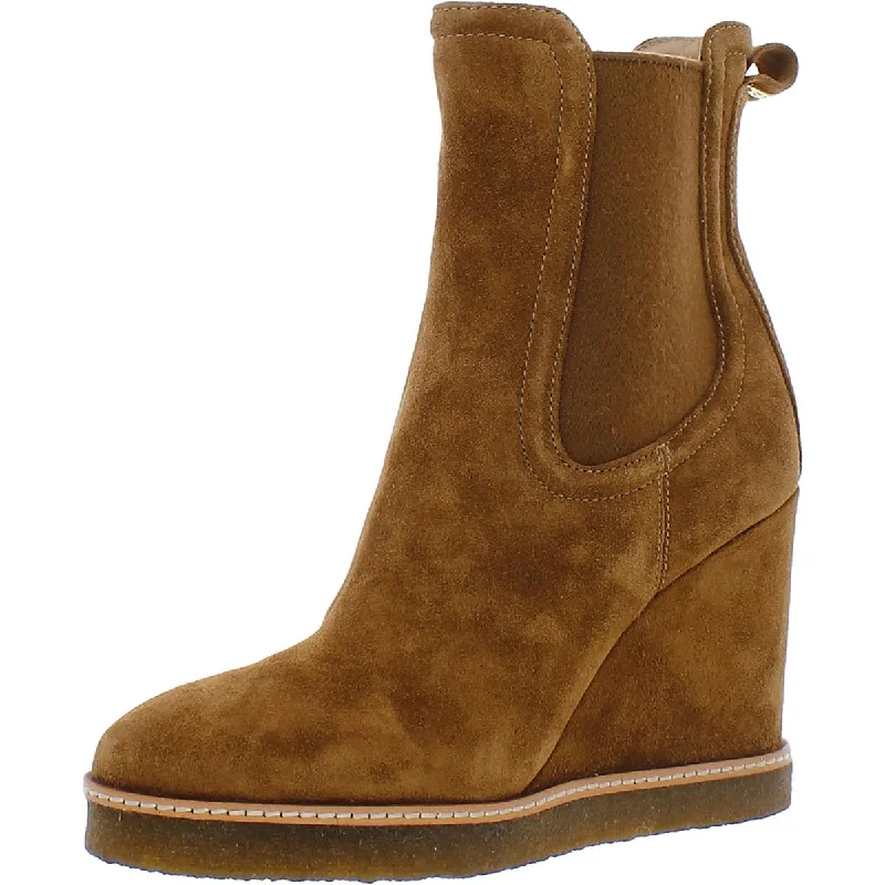 Veronica Beard Womens Aari 2 Suede Water Repellent Wedge Boots