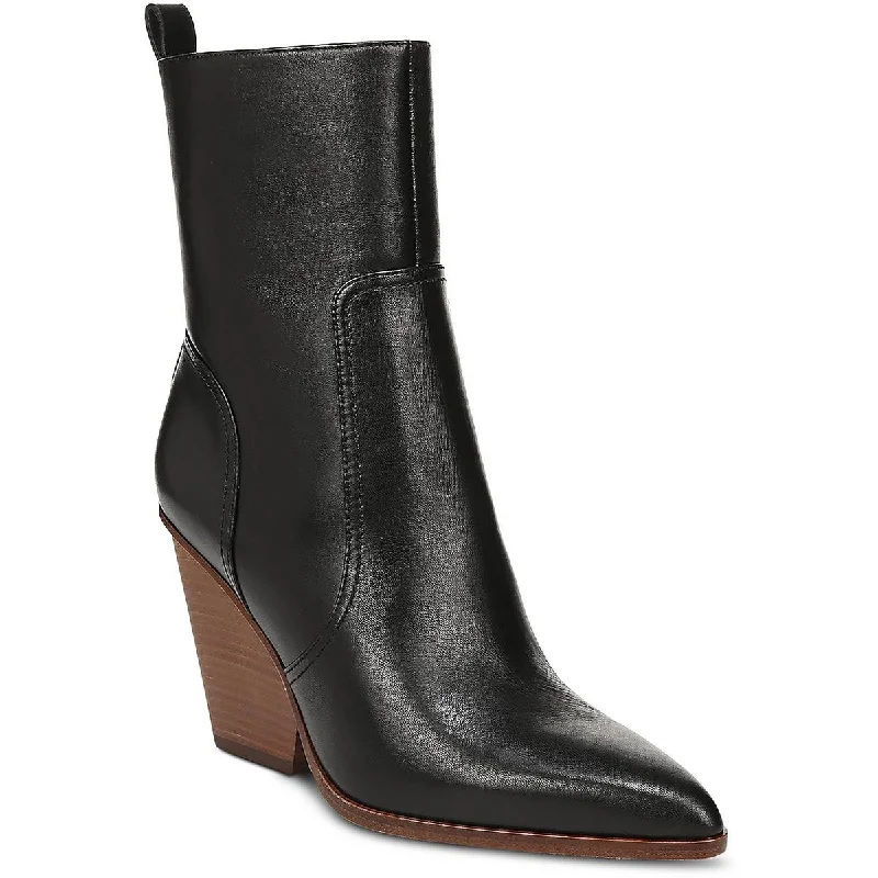 Veronica Beard Womens Logan Leather Zipper Ankle Boots