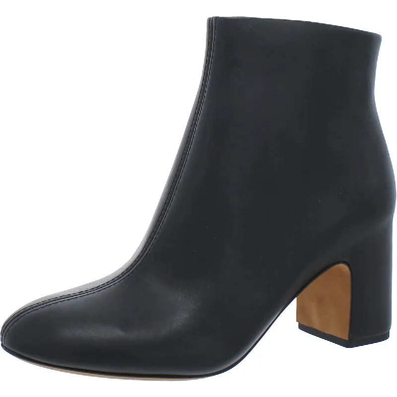 Vince Womens Terri Leather Zip Up Ankle Boots