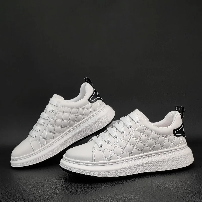 Men Fashion Casual Leather Flat Sneakers Modern Women's 