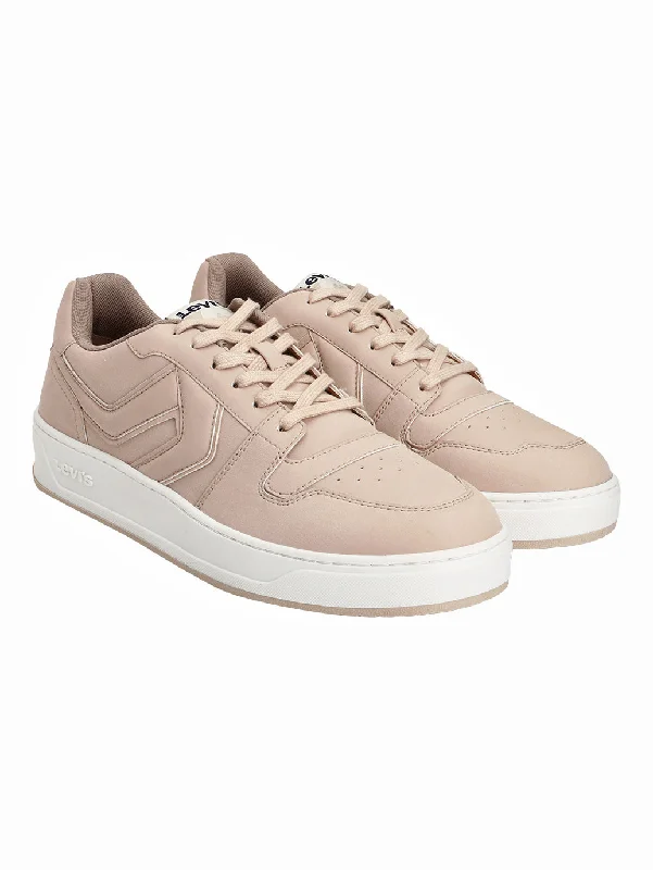 Men's Beige Solid Sneakers Disco