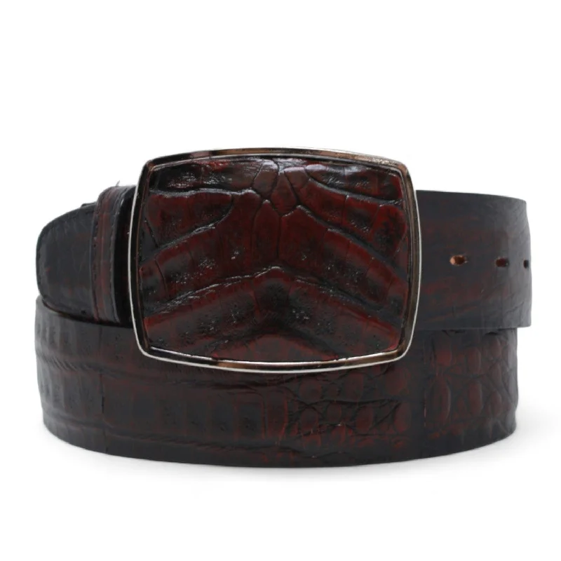 Men's Los altos Caiman Belly Cowboy Belt Black Cherry Cashmere