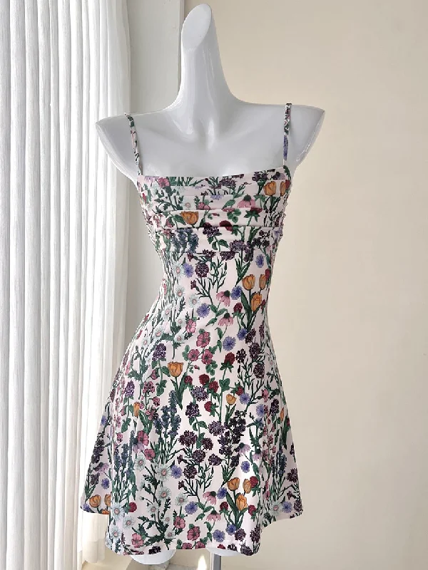 Vibrant Prints Charming Floral Skater Dress